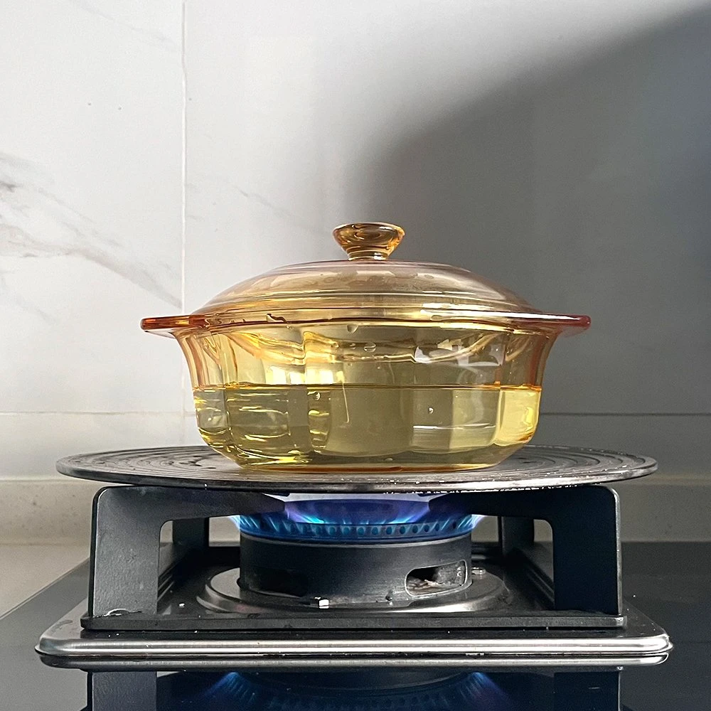 Dutch Oven Cookware Set with 1liter Heat Resistant Glass Stewpot