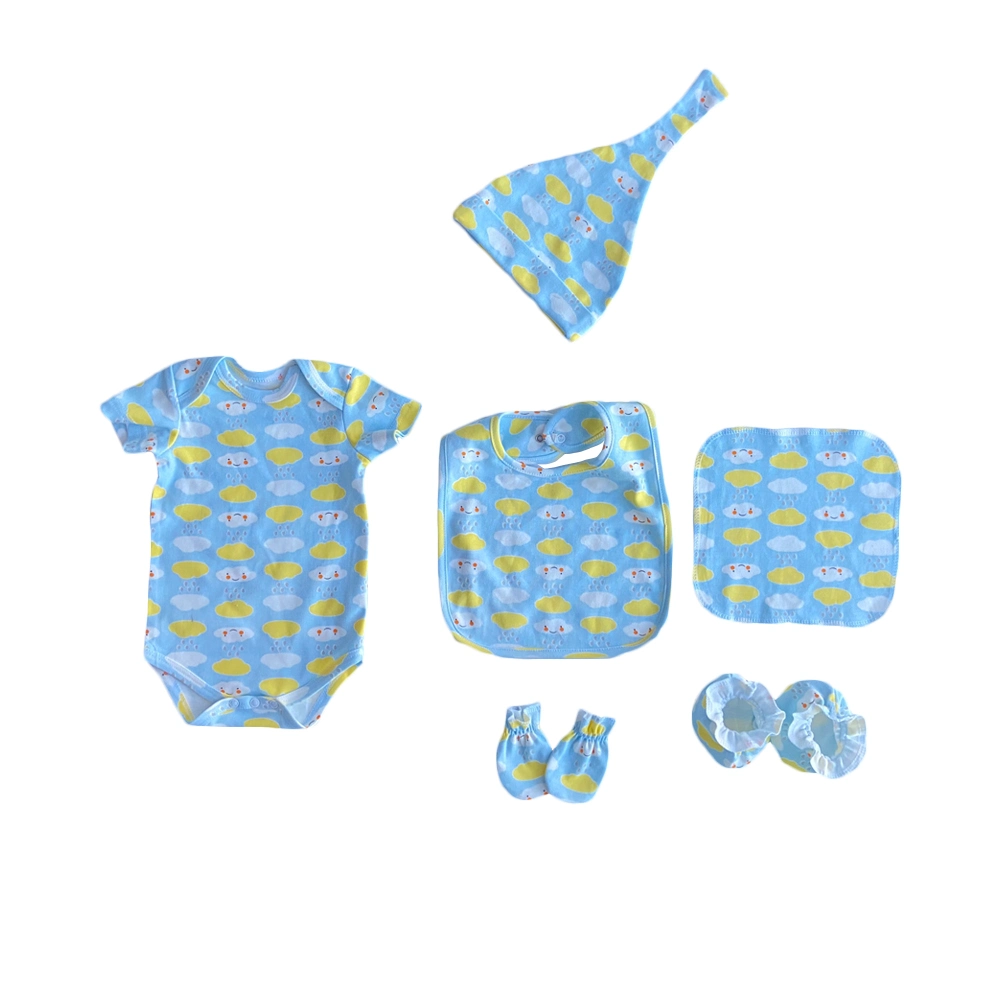 Großhandel/Lieferant Hochwertige Baby-Romper 100% Baumwolle Custom Pattern Infant Einteiler Lätzchen Hüte Kleidung Sets