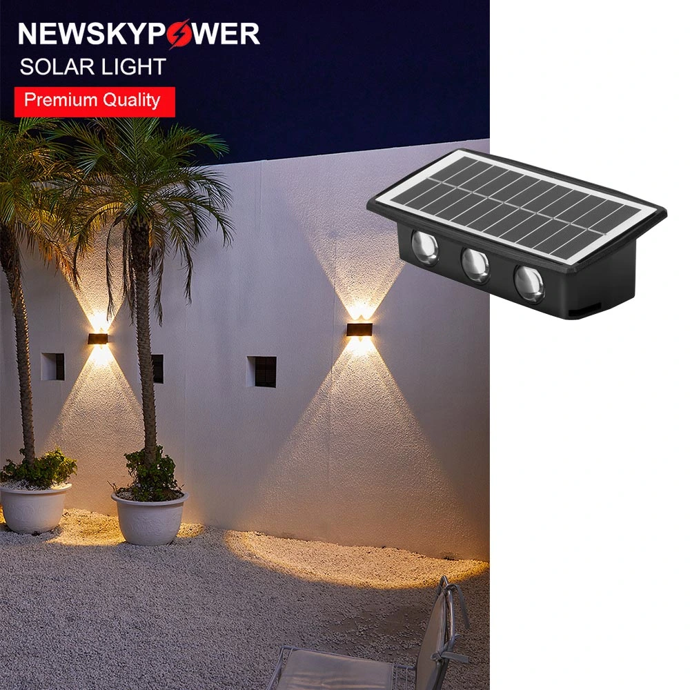 Lampe solaire murale IP65 mur à LED réglable en bas Décor de l'hôtel