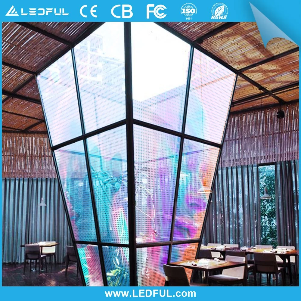 Indoor Transparent Adhesive Super Slim LED Screen Display P10 Flexible LED Wall Panel