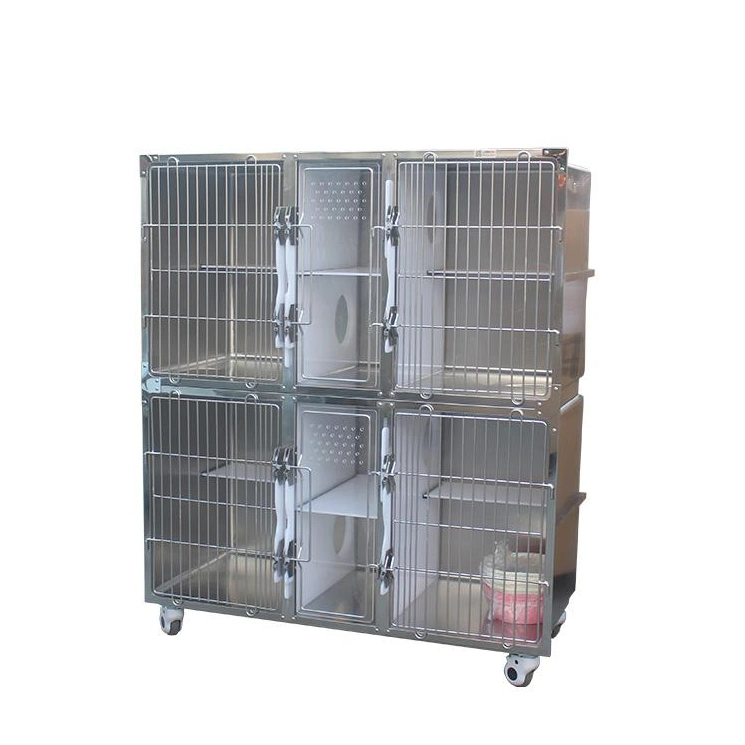 Medical Equipment 304 Stainless Steel High End Cat Boarding Cages Ysvet1500m