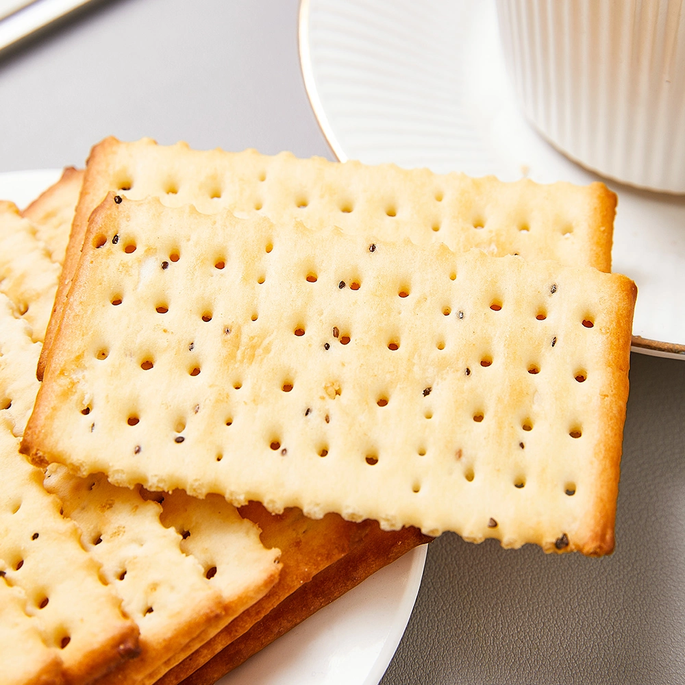 Organic Shortbread Cookies Snacks Crispy Salt Biscuit Soda Saltine Chia Seed Crackers