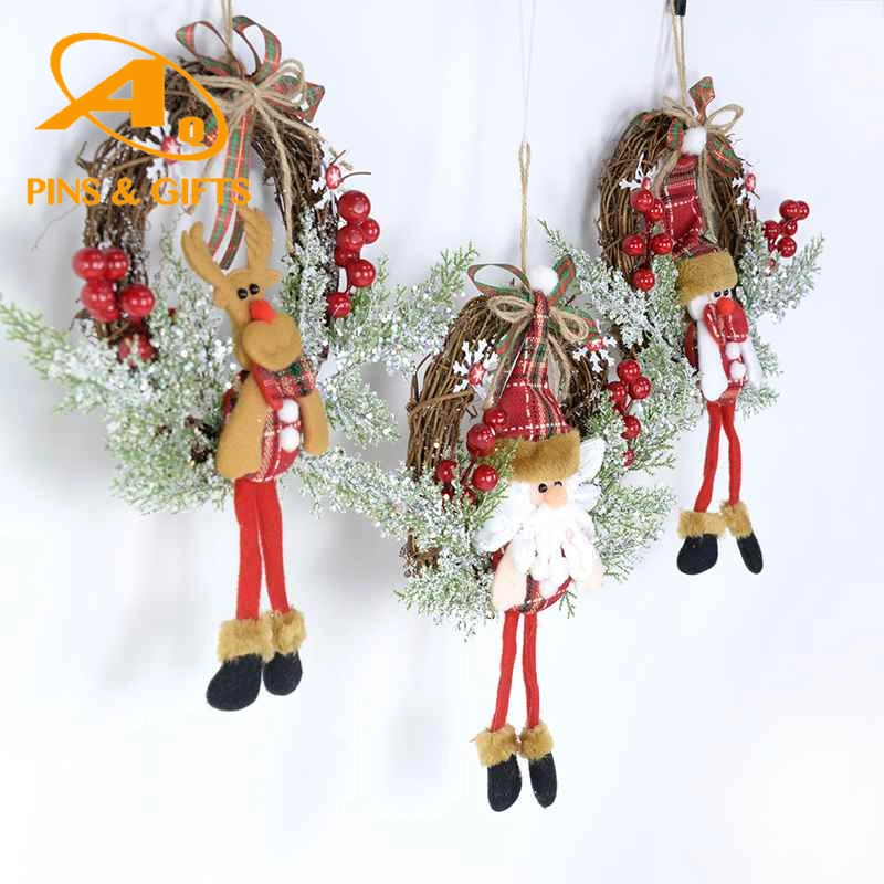 Christmas Garland Factory Wholesale/Supplier 24&prime; &prime; Artificial PVC Mixed Pine Needle Frosted Glitter Wreath Morocco for New Year