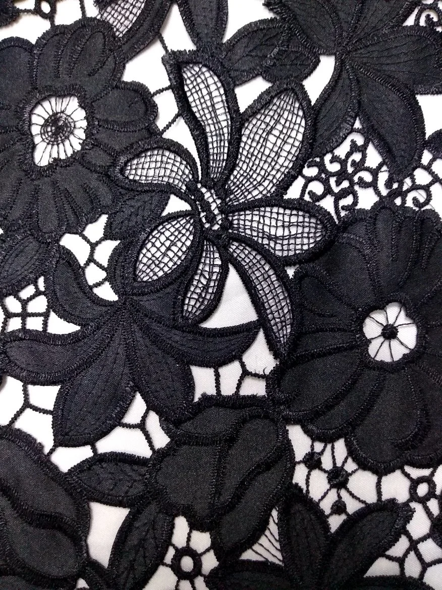 Laser Cut Flower Lace Tulle Embroidery Lace Fabric