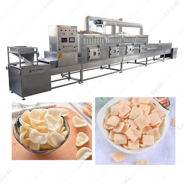 Automatic Tunnel Puffed Prawn Cracker Microwave Drying Machine