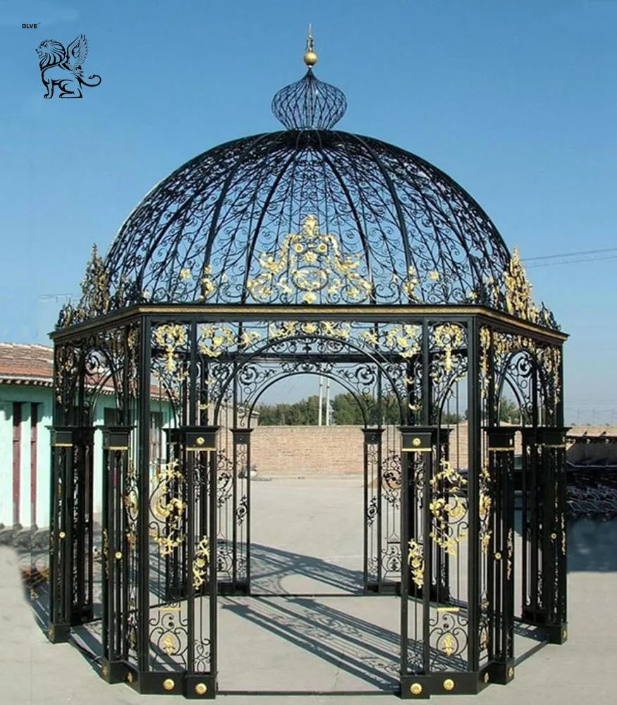 Haute qualité de l'Art de Morden Gazebo en fer forgé de grande taille pour la décoration de jardin pour la vente CIG-029