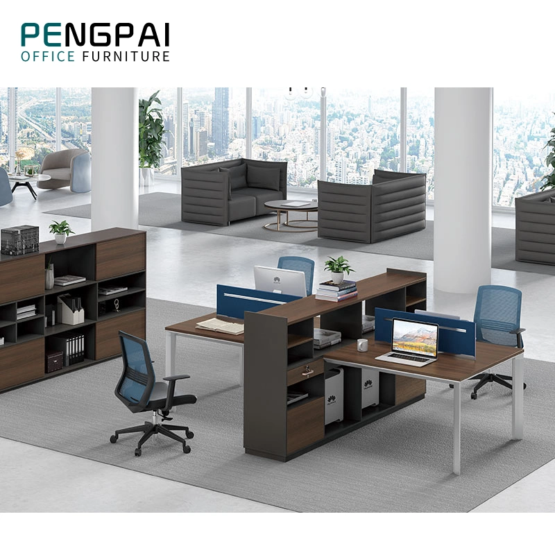 Pengpai Custom 4 Persons Office Furniture Clerk Workstation Computer Desk Table with Screen