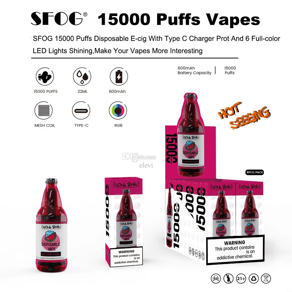 Sfog Brand 15000 Puff Beer Bottle Vape Alibaba Shopping Puff Vape Juice E Cigarettes Crystal PRO Max