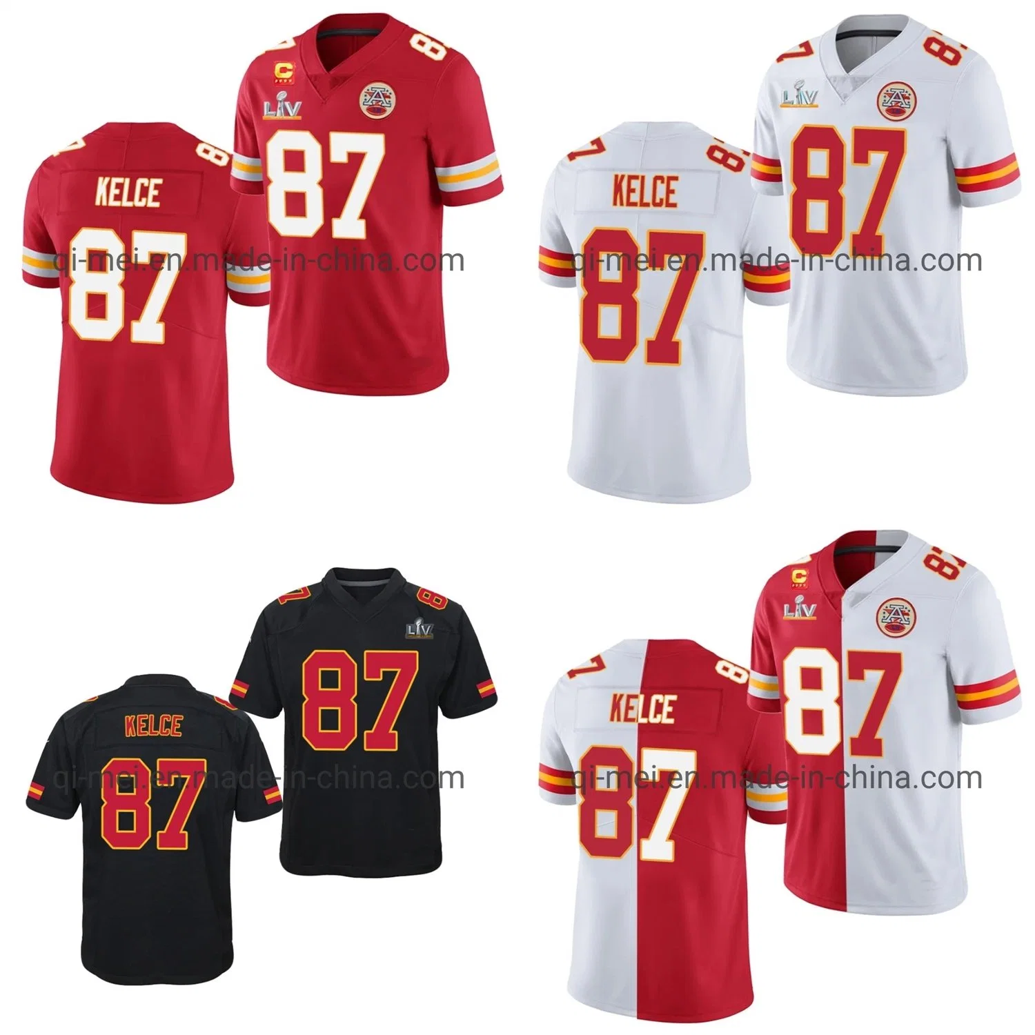 2021 Super Bowl LV Travis Kelce Chiefs Home Away Alternate Football Jerseys