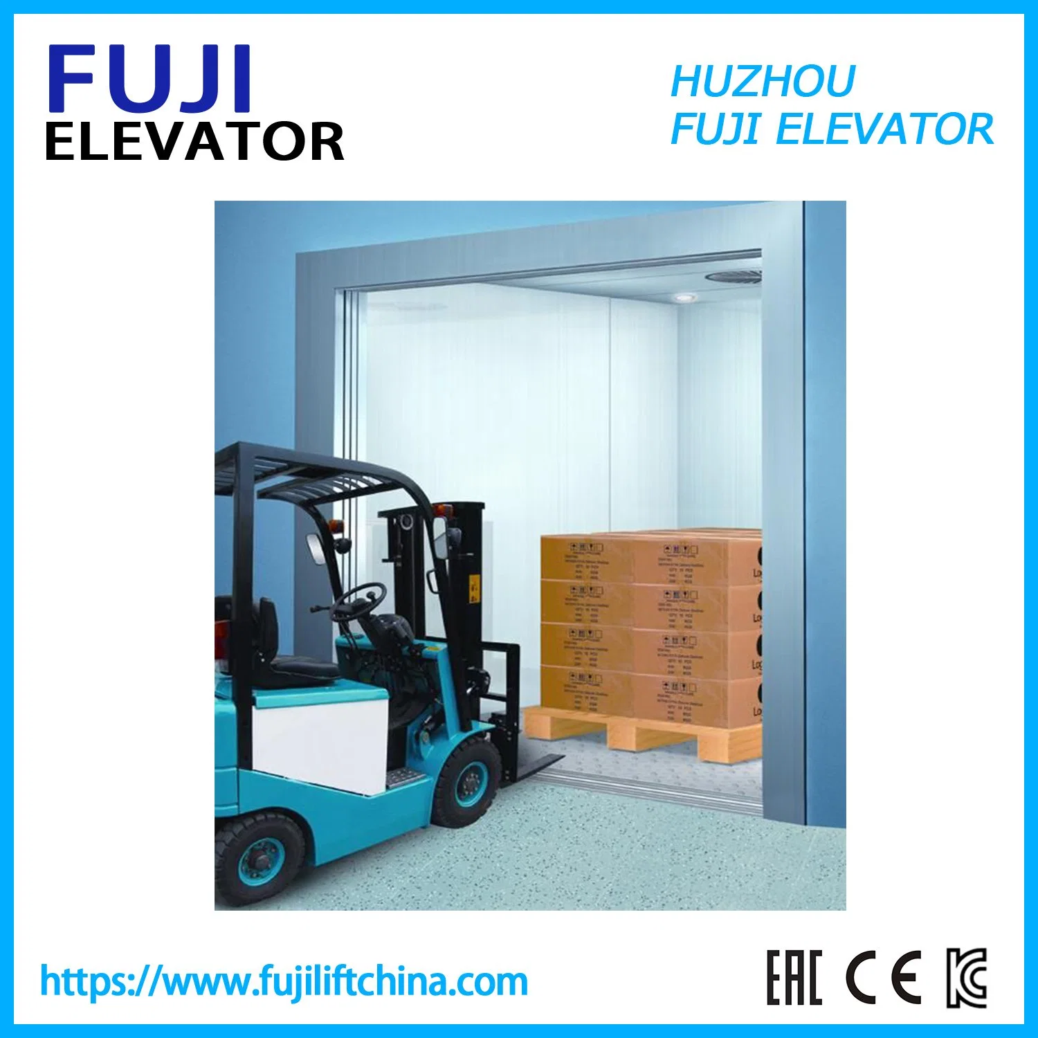 FUJI Cargo Elevator Freight Elevator Warehouse Cargo Lift China Factory Economic Price with Machine Room and Machine Roomless