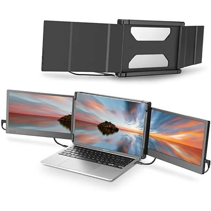 Venda por grosso de fábrica a dupla afixação do monitor do computador portátil de ecrã 1080P monitor portátil Dual Screen (Tela dupla