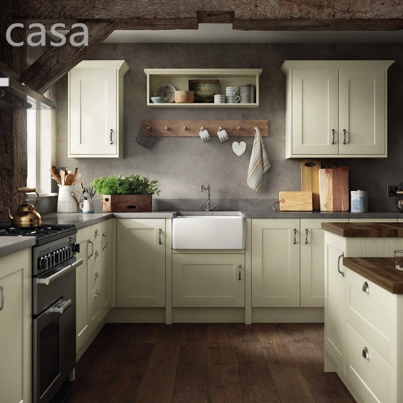 Nouveau design moderne en bois blanc de la laque modulaire pour armoires de cuisine Mobilier de maison