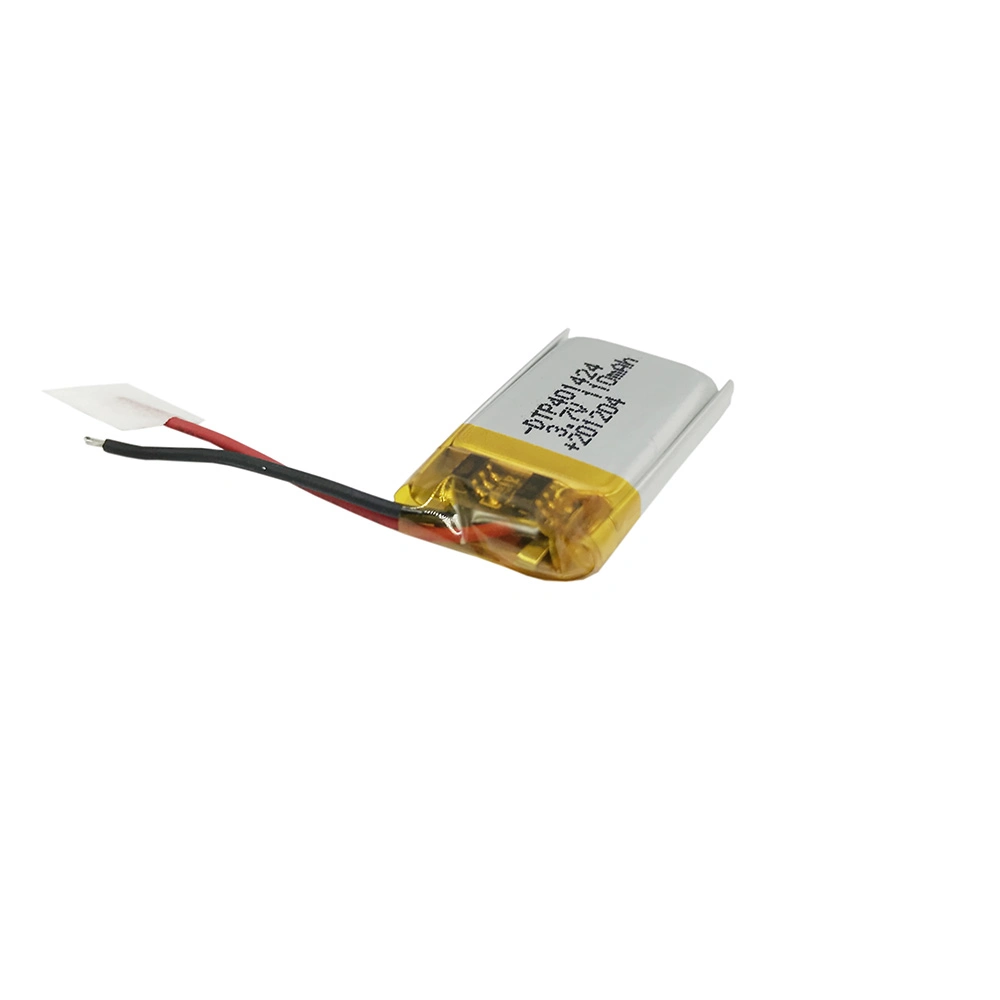 Mini bateria de polímeros de lítio recarregável Dtp401424 3,7V 110 mAh para Bluetooth