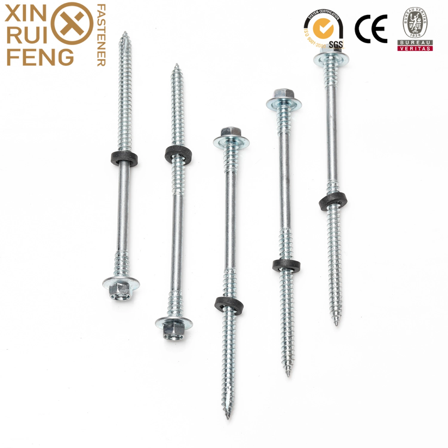 China High-Quality Metal Self-Tapping Thread Screw Manufacturer Custom M1/M6 Drilling Hex Head Self-Tapping Self-Drilling Roofing Screw with Washer