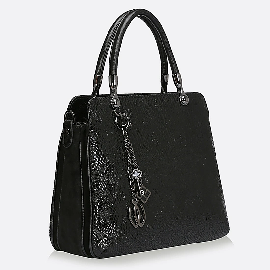 Guangzhou Factory Fashion Designer Schwarz PU Leder Lady Handtasche