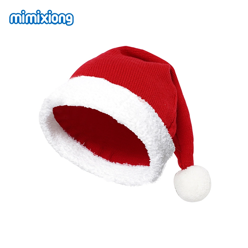 Wholesale Mimixiong Long Tails Christmas Baby Adult Man Woman Beanie Hats Santa Claus Hats Knitted Pompom Newborn Baby Cap