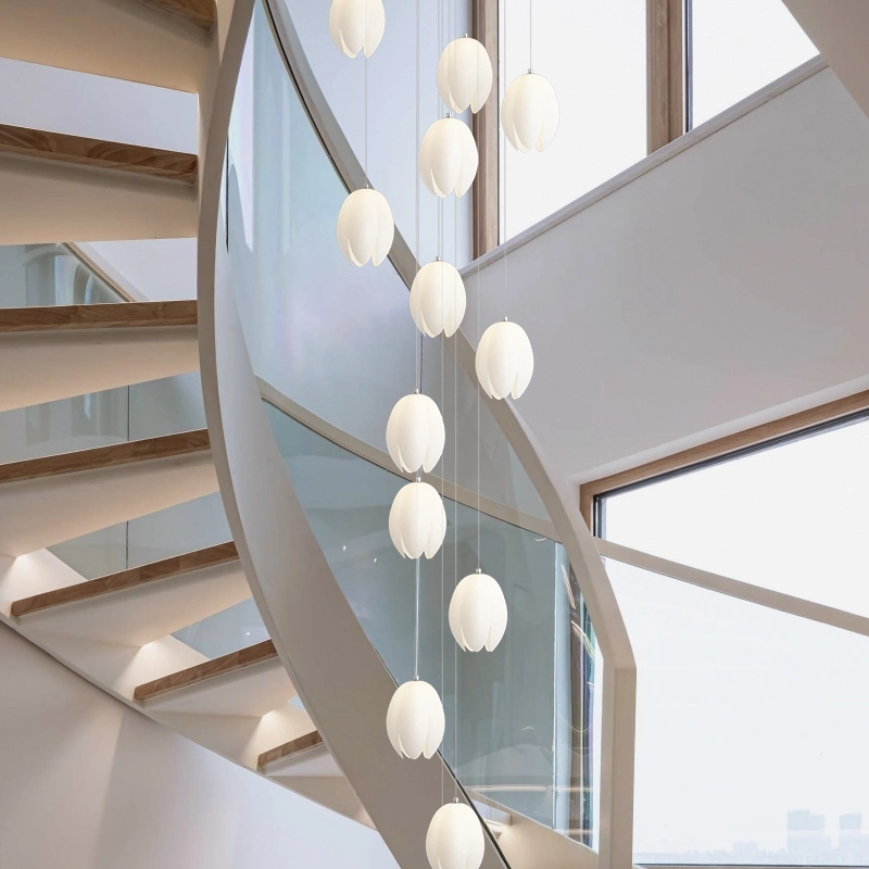 New Simple Modern Apartment Stair Chandelier Energy Saving Lamp Interior Lighting.