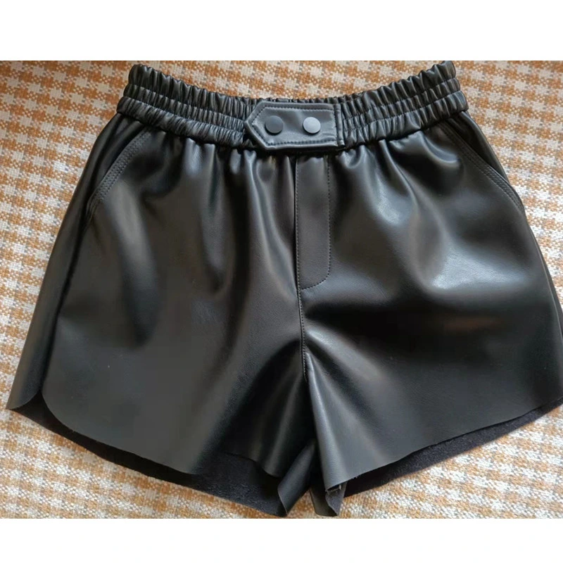 Real Leather Garment Distributor Short Tousers PU Leg Pants Shorts