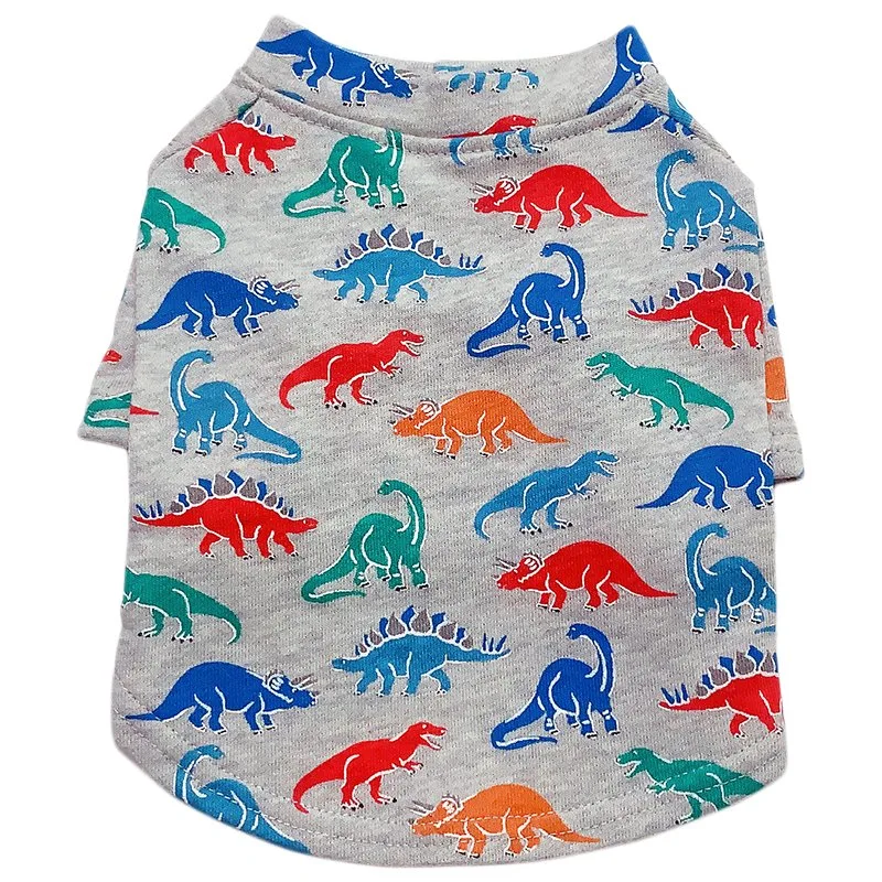 Dark Grey Background Dinosaur Pattern Dog Clothes