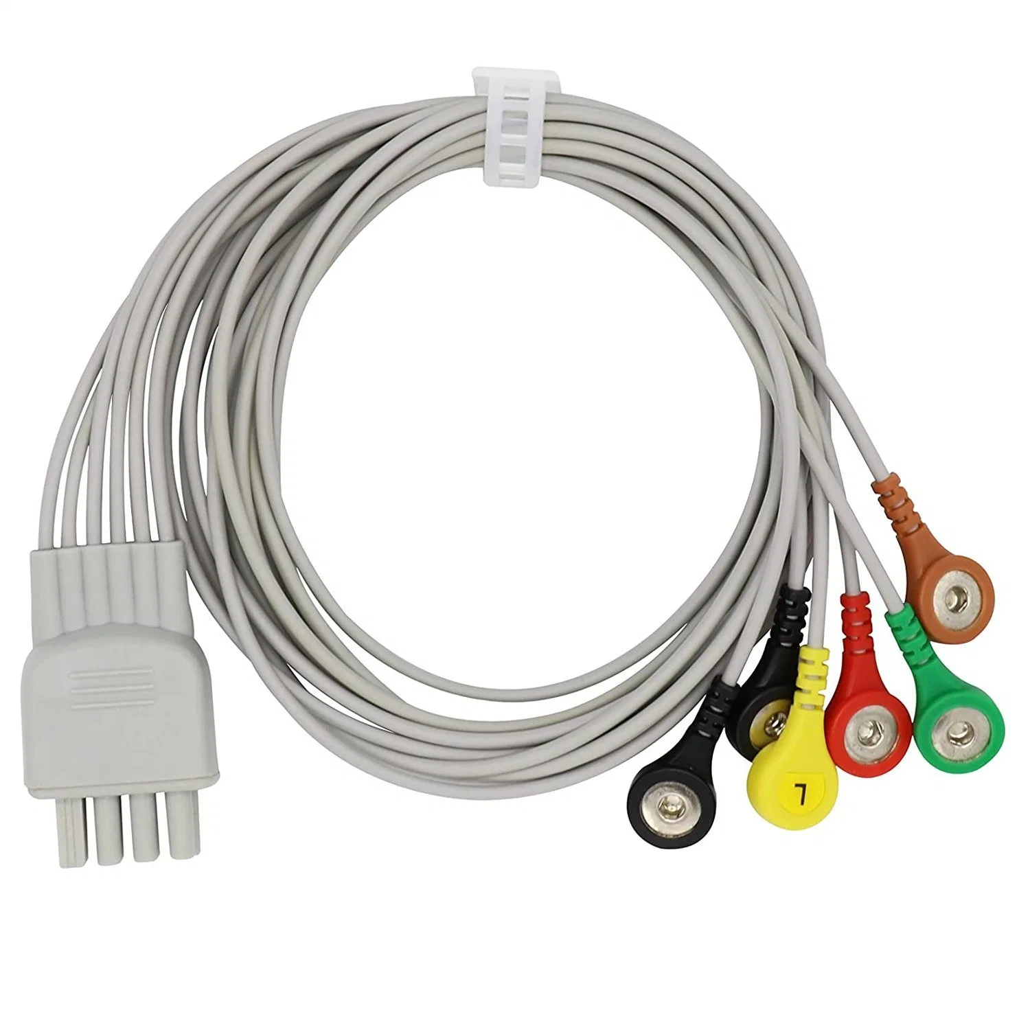 Estilo 1.5 DIN Cable Holter de 10 derivaciones, derivaciones y IEC Snap los electrodos de ECG derivaciones