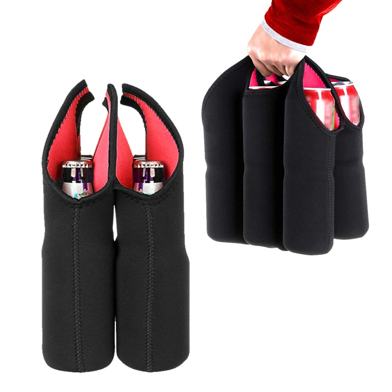 Custom logo Bottles Neoprene Beer Wine Bottle Freezer Bag Cooler Wine-bottle Bag Protect Insulated Cover Beer Cooling Holder Carrier