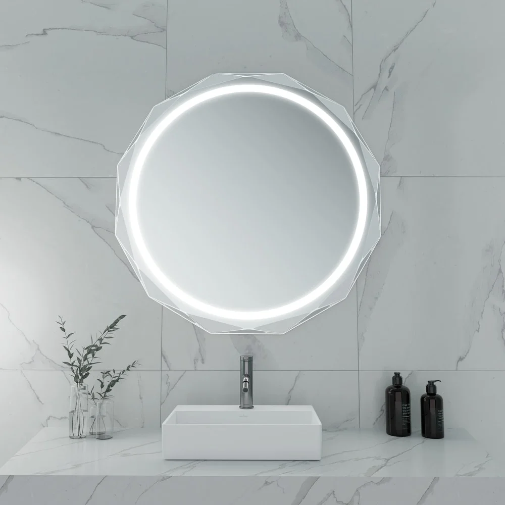 Beveled Edge Bathroom Wall Mirror with LED