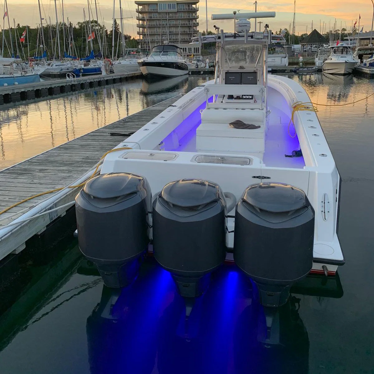 Ronda de prueba de agua IP68 azul blanco bajo el agua marina de la luz de lámpara de barco velero 12v.