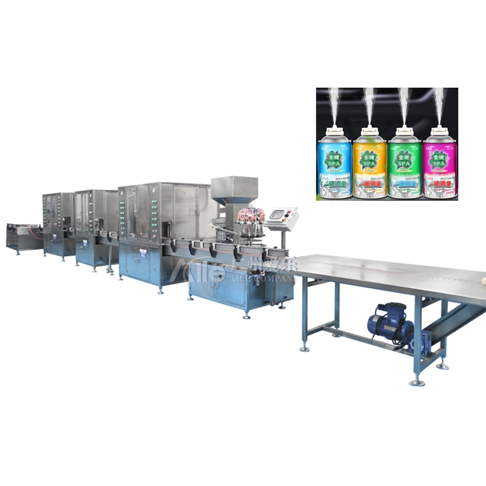 Automatic Aerosol Machine Deodorant Gas Filling Liquid Filling Sealing Line