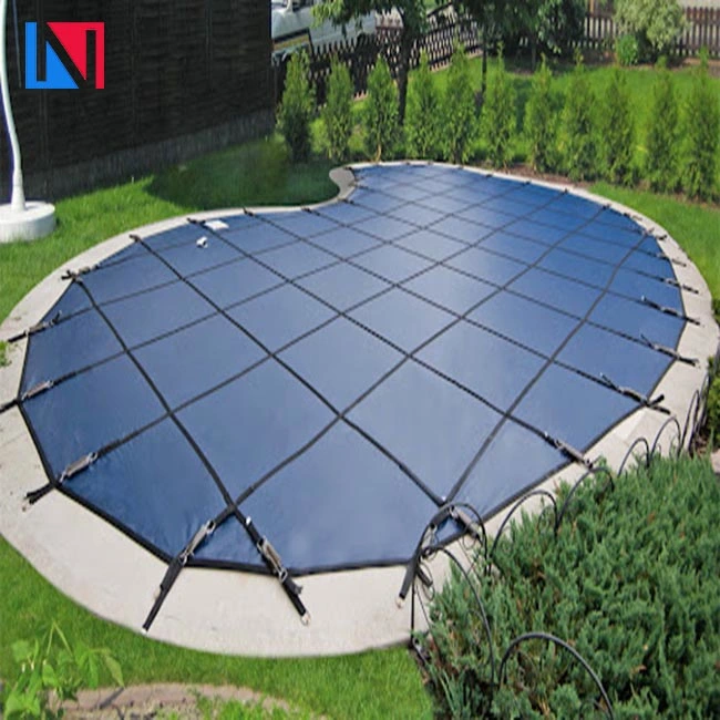Blue Solid Safety Swimming Pool Cover PP Mesh Pool Cover