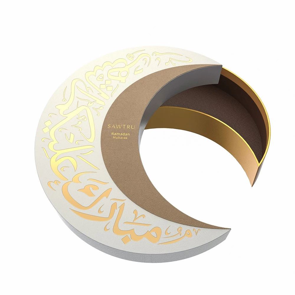 Eid Ramadan Festival Moon Shaped Luxury Paper Cardboard Dates Packaging Box