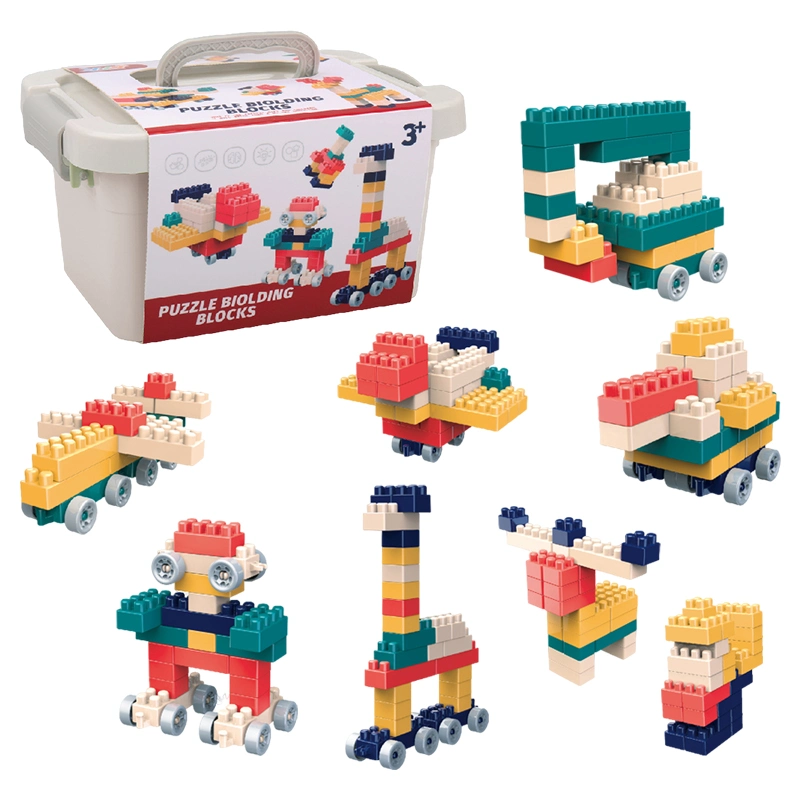 Conjunto de brincadeira de construção DIY para bebé com ilumine a haste Bloco de construção de partículas grandes de plástico 58PCS para crianças