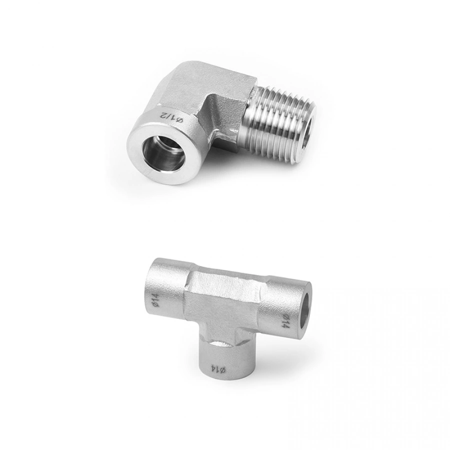 Suppliers 316 Stainless Steel Tube Fittings Forged High Pressure Pipe Fittings 1/4" Female NPT Threaded Female Tee Fitting