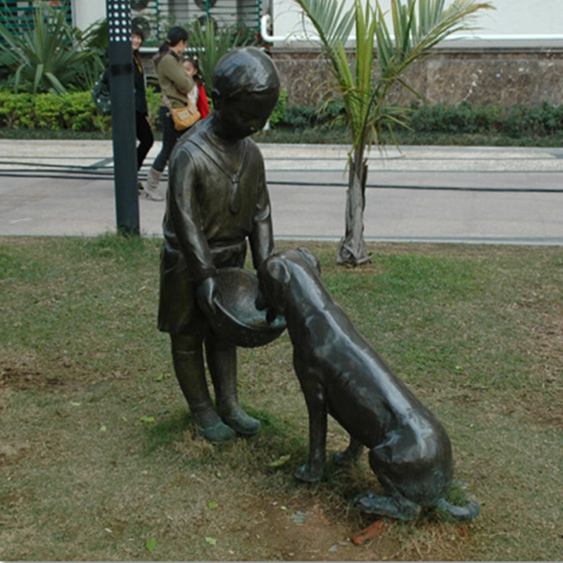 Jardín al aire libre de metal de bronce escultura estatua de perro de decoración para la venta