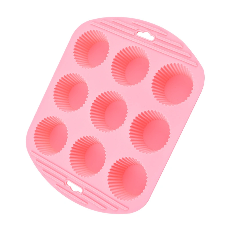 9 Cups Silicone Non-Stick Cupcake Pan and Muffin Pan with Ears