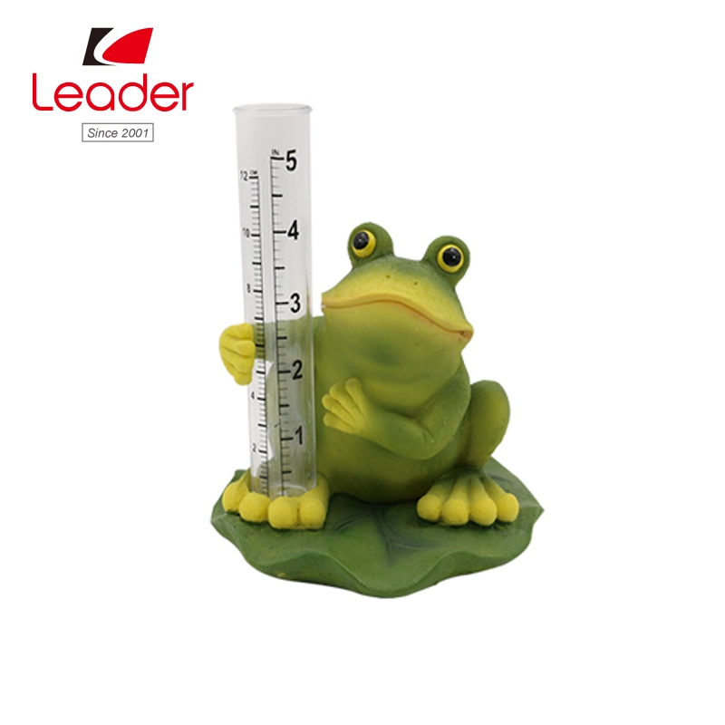 Garden Decor Rain Gauge Outdoor, Frog Sculptures Statues Gardening Gifts for Water Gage