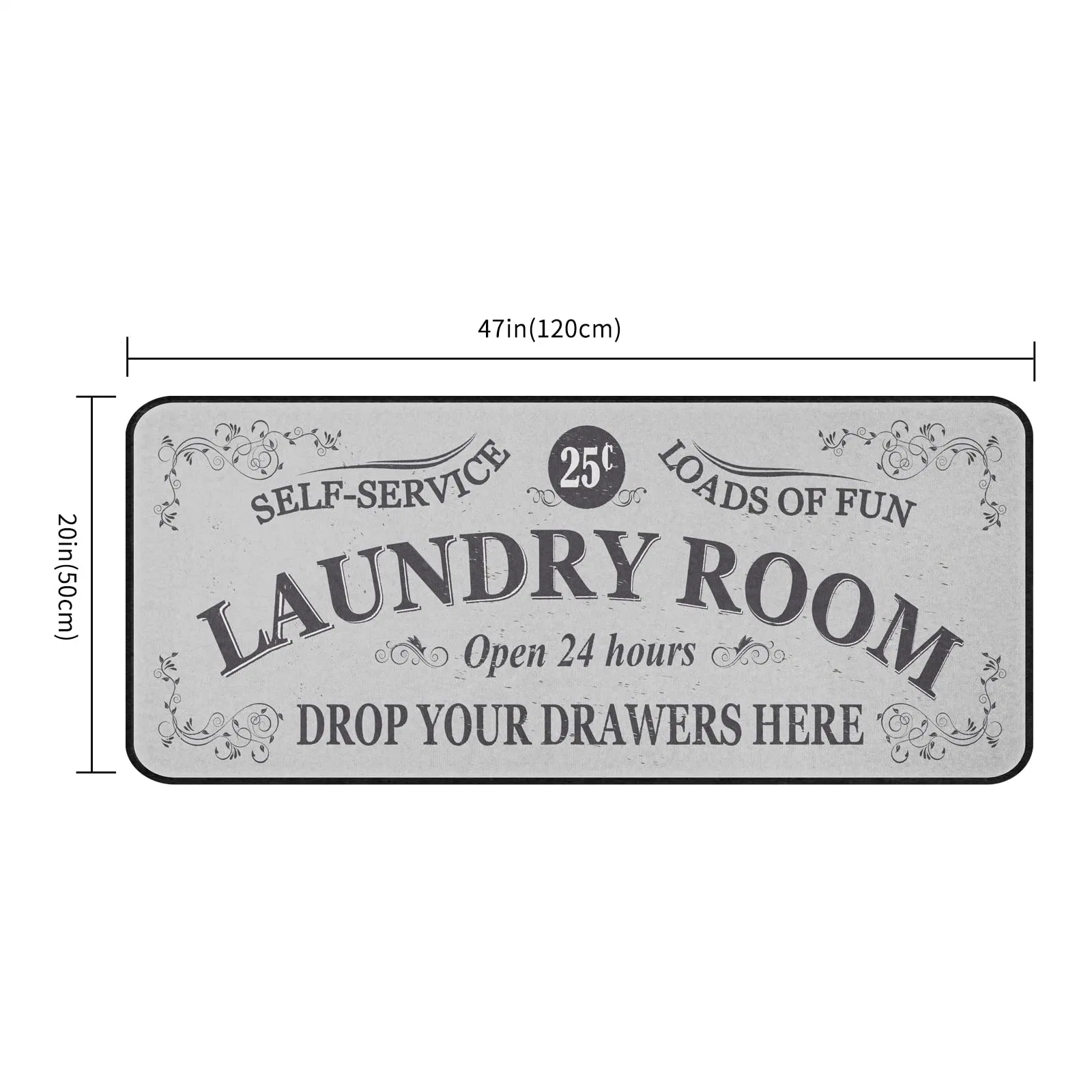 20X47inch Non Slip Laundry Mats Mudroom Laundromat Runner Farmhouse Kitchen Floor Mat Bathroom Laundry Room Decor Accessories