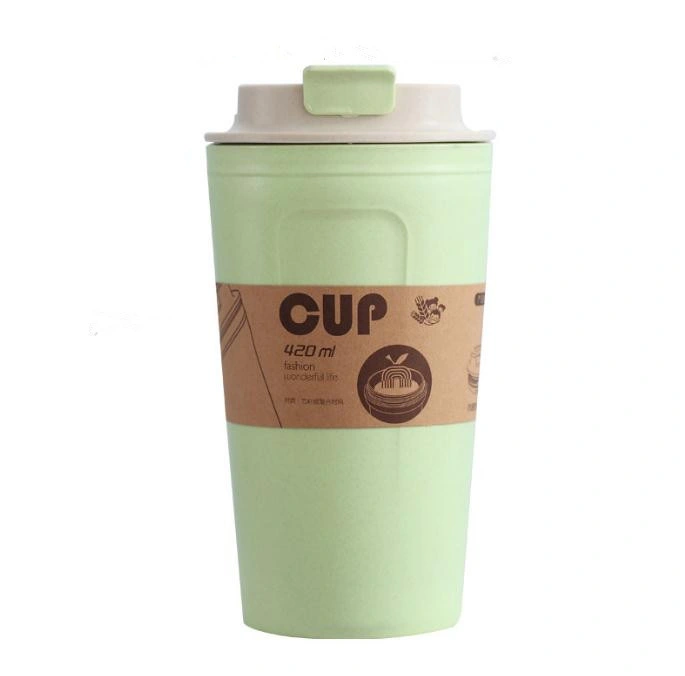 Portable 500ml Reusable Coffee Cup Eco Friendly Travel Wheat Straw Custom Coffee Mugs