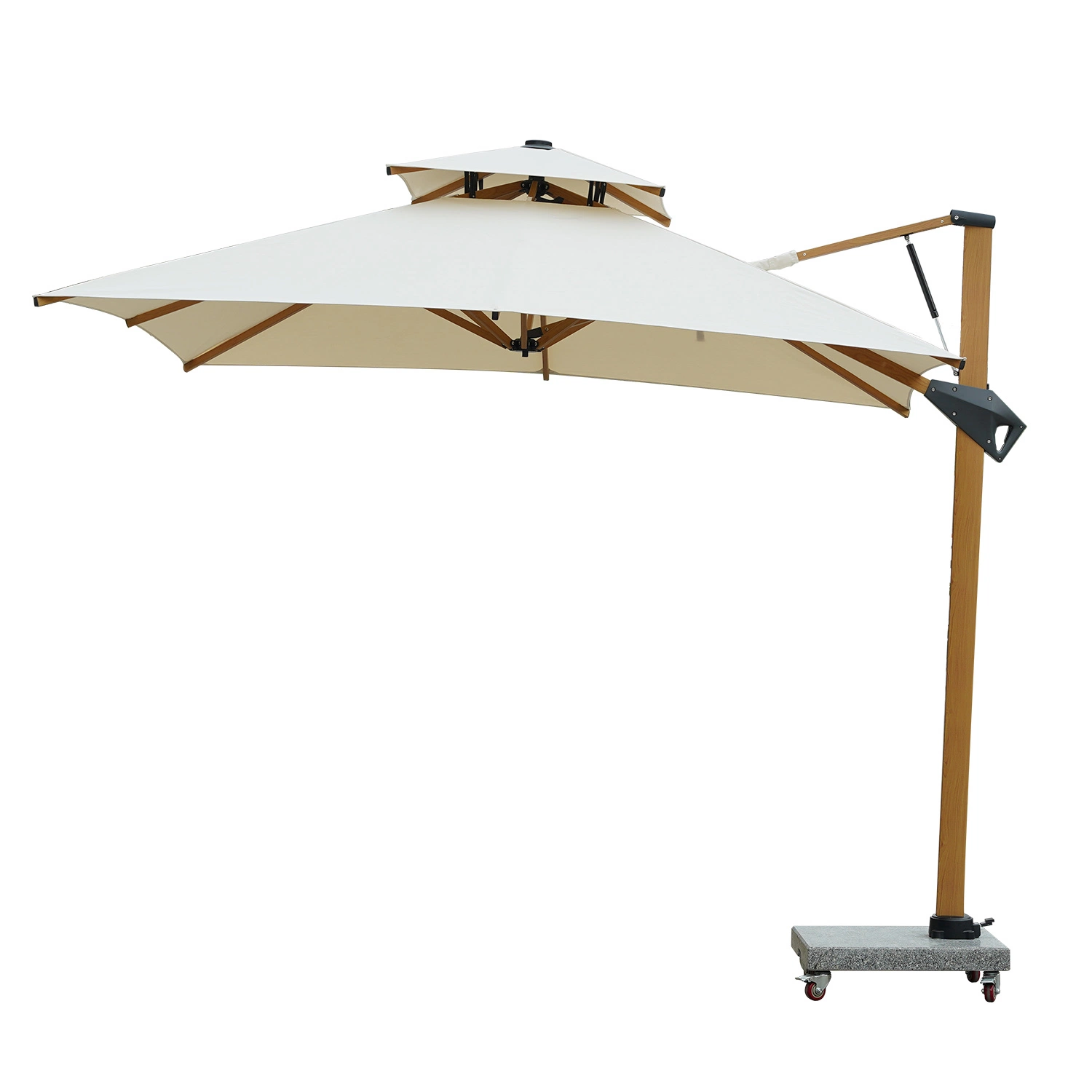 Factory Outlet Luxury Foldable Double Top Aluminum Outdoor Furniture Umbrella