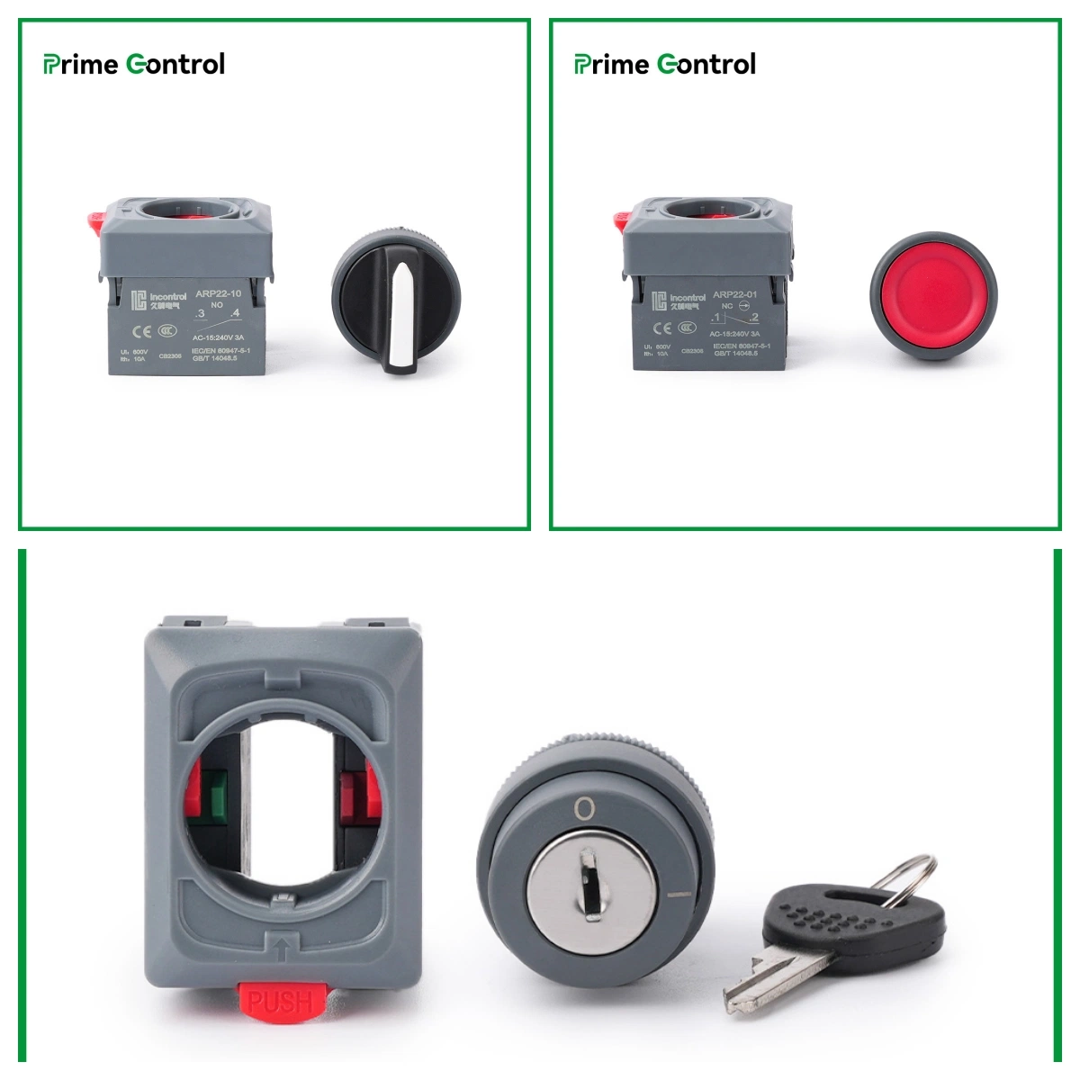 2/3position Self Locking and Self Recovery Available Waterproof Electronic Key Lock Push Button Switch with Laser Marking