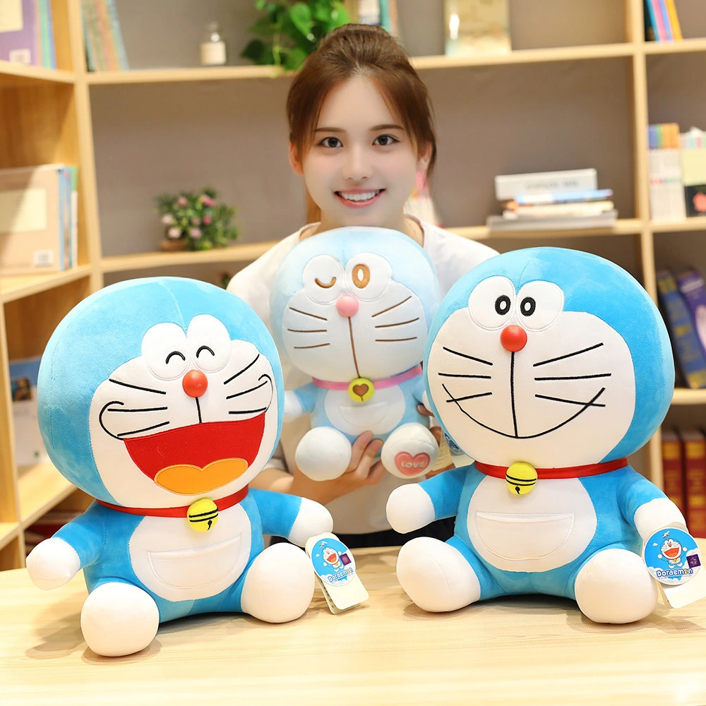 Cartoon ANIME Plush Doraemon Jingle Gato Pillow Plush Juguetes de Juguetes de Juguetes PP Cotton Filling Mobiliario de casa colgante decoración de la habitación GIF