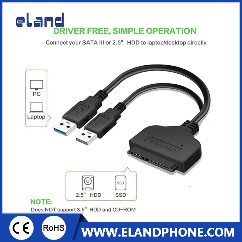 Câble adaptateur USB 3.0 vers SATA pour disque dur 2,5 pouces.