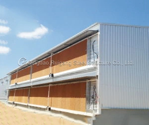 Acero galvanizado y pintado en el marco de metal PU/Rockwool/panel sándwich de espuma EPS de estructura de acero granja avícola galpón Gallinero para parrilla/criador/huevo/Gallinas ponedoras