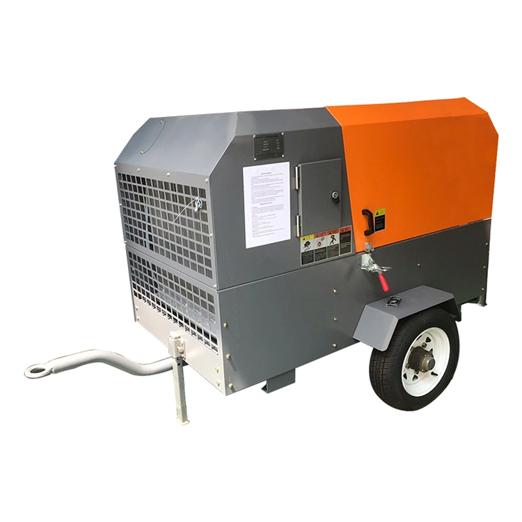 Diesel Industrial Heavy Duty Oil Injected Directly Driven Portable Rotary Screw Air Compressor