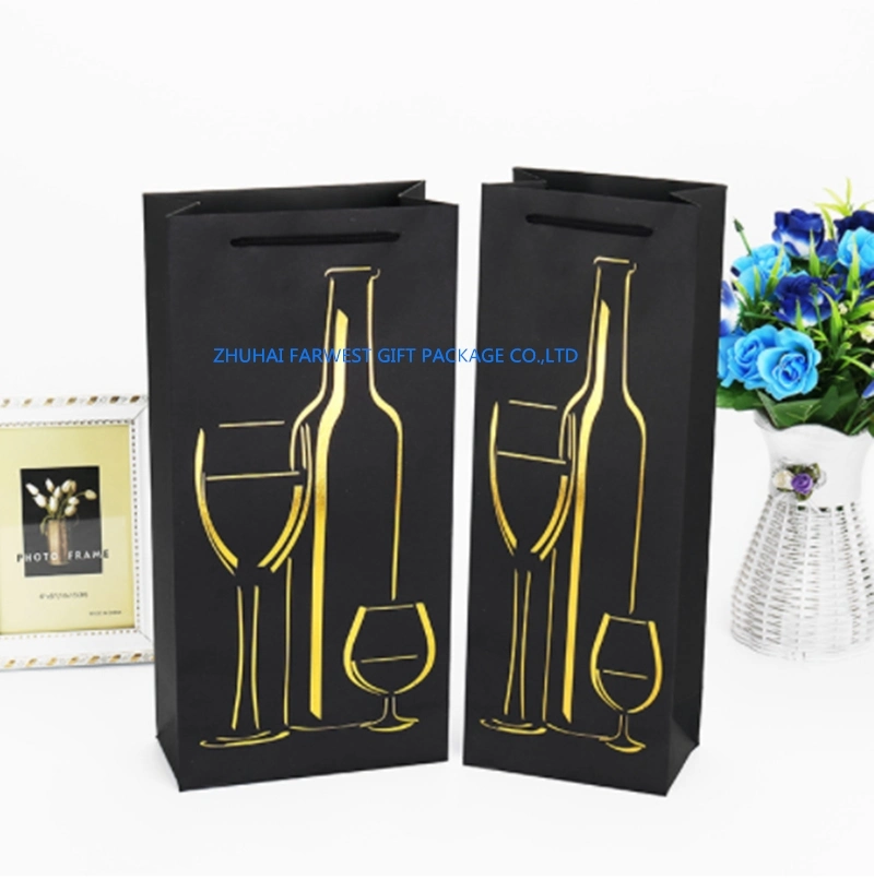 Eco-Friendly Paper Bag Red Wine Drink Beer Liquor Gift Bags