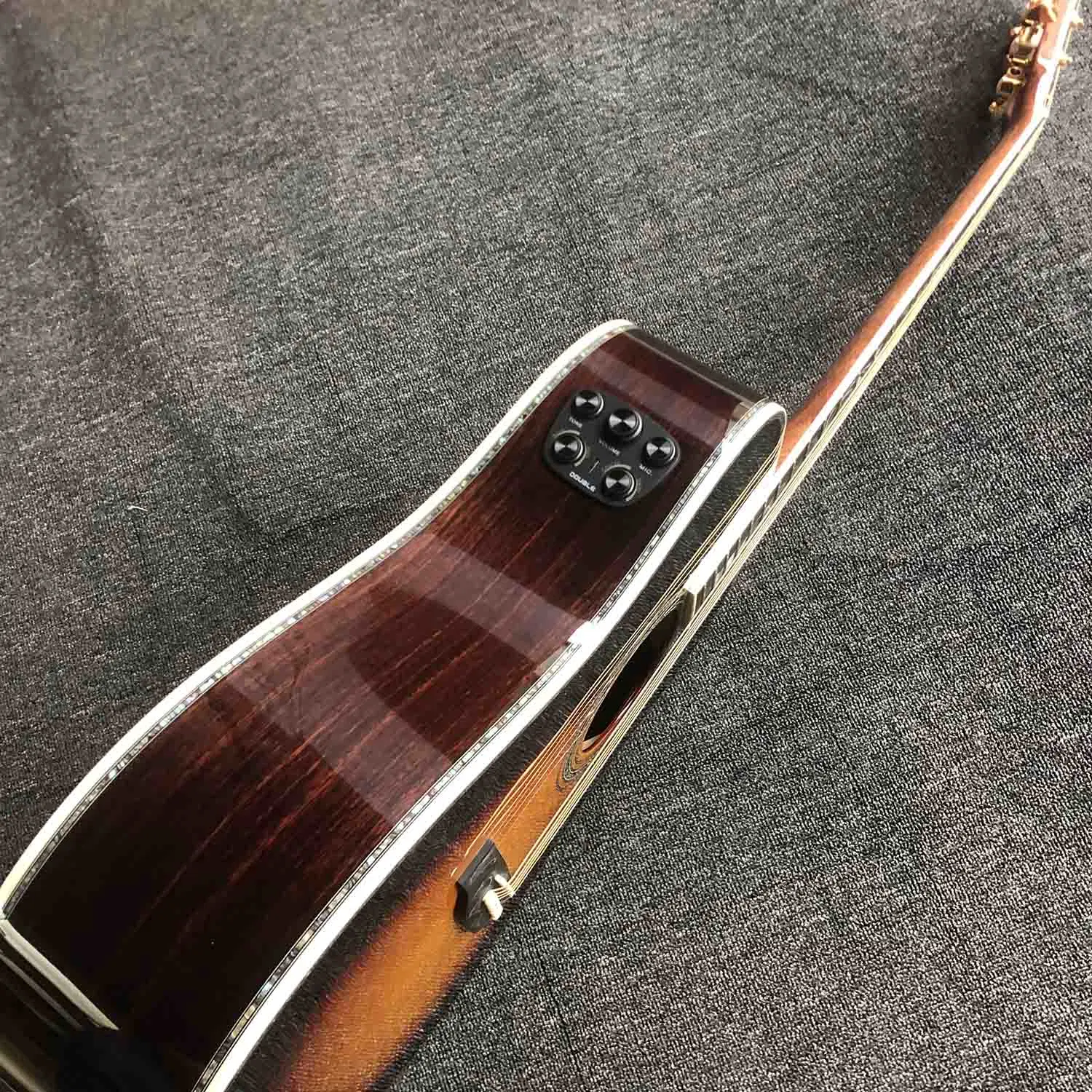 Custom Sunset Acoustic E-Gitarre rund Körper D Folk Classic Massive Fichte