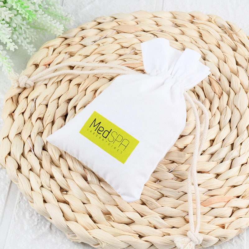 Wholesale/Supplier Cotton Bag Solid Color Bunch Pocket Storage Bag DIY Drawstring Bag Home Storage Pocket Can Print Logo