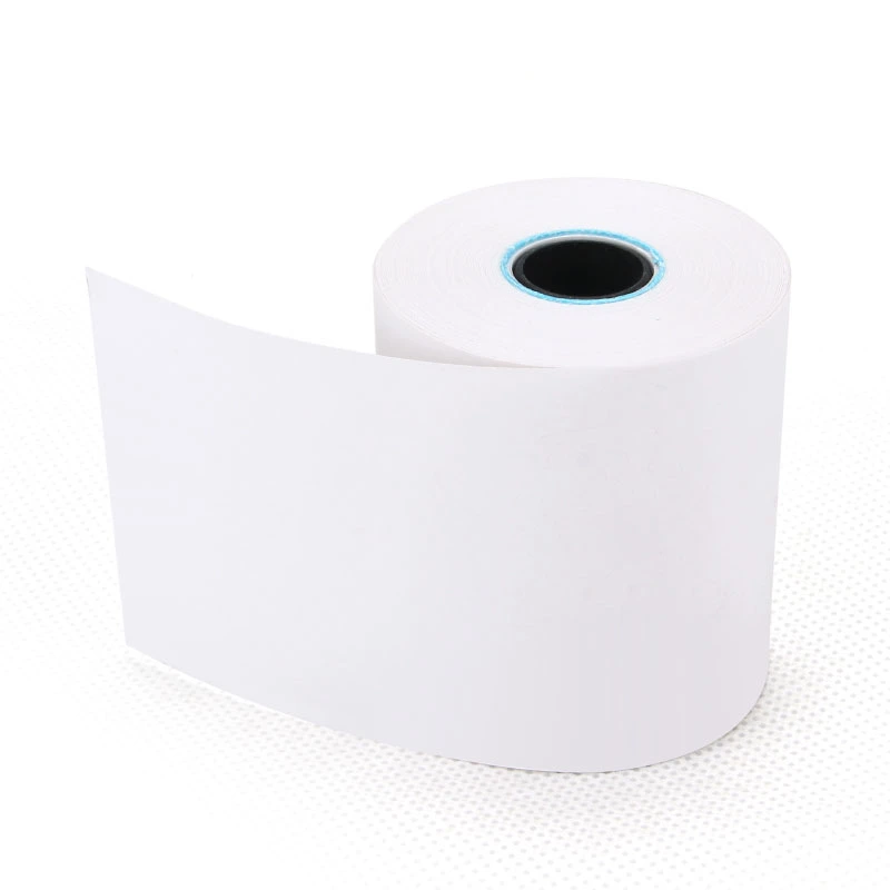 Muestra gratuita de rollo de papel térmico de 57 mm de diámetro para impresión de caja registradora.