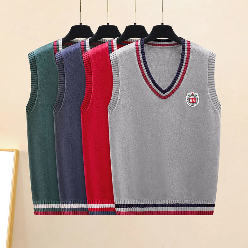 UK School Style School Uniforms Design Cotton Vest Sweater