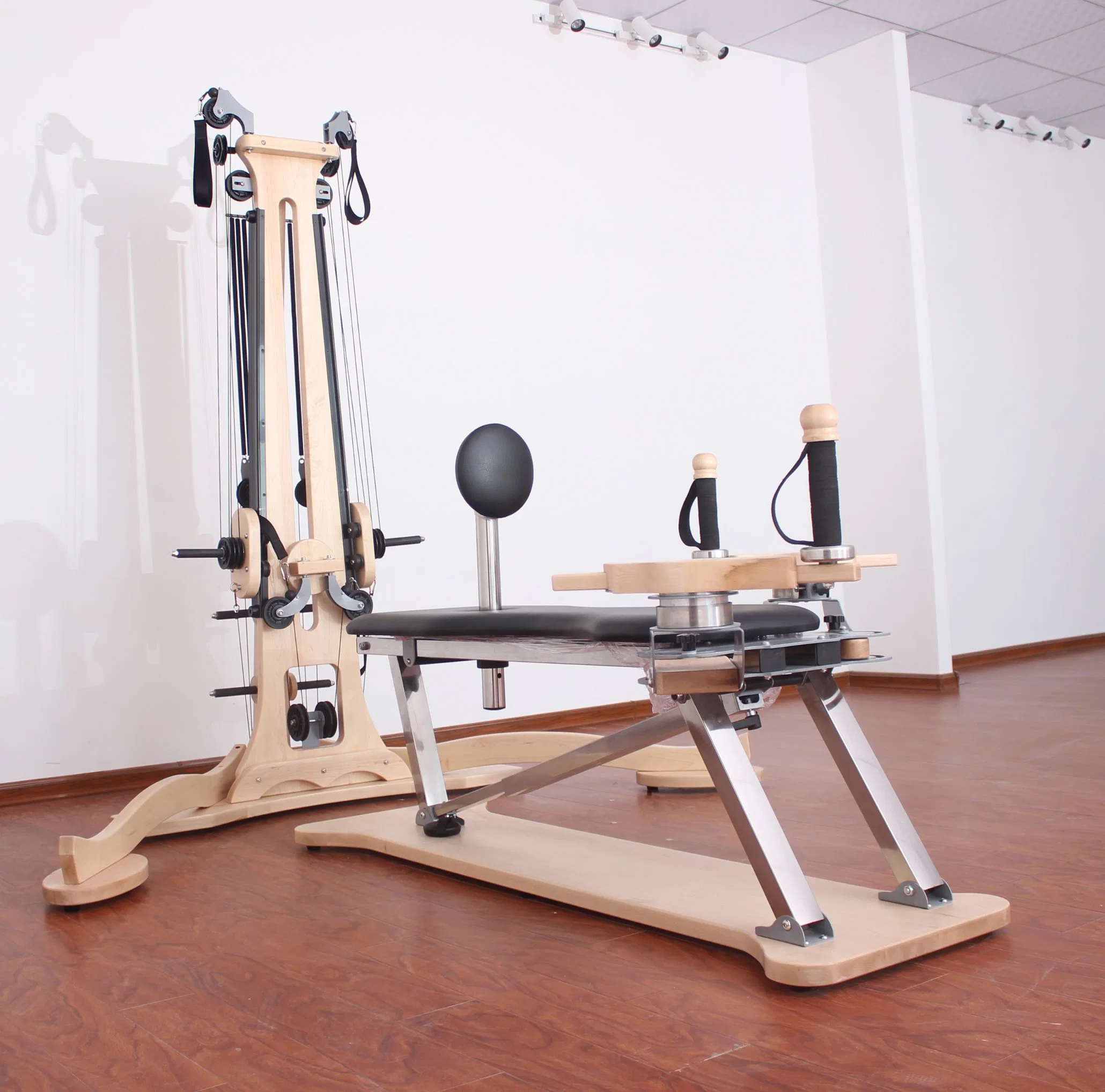 PRO Yoga Body Building Gym Home Fitness Equipment Maple Wood Pilates Reformers Bed Machine Pilates Pulley Tower Combination Unit -Pilates Equipment