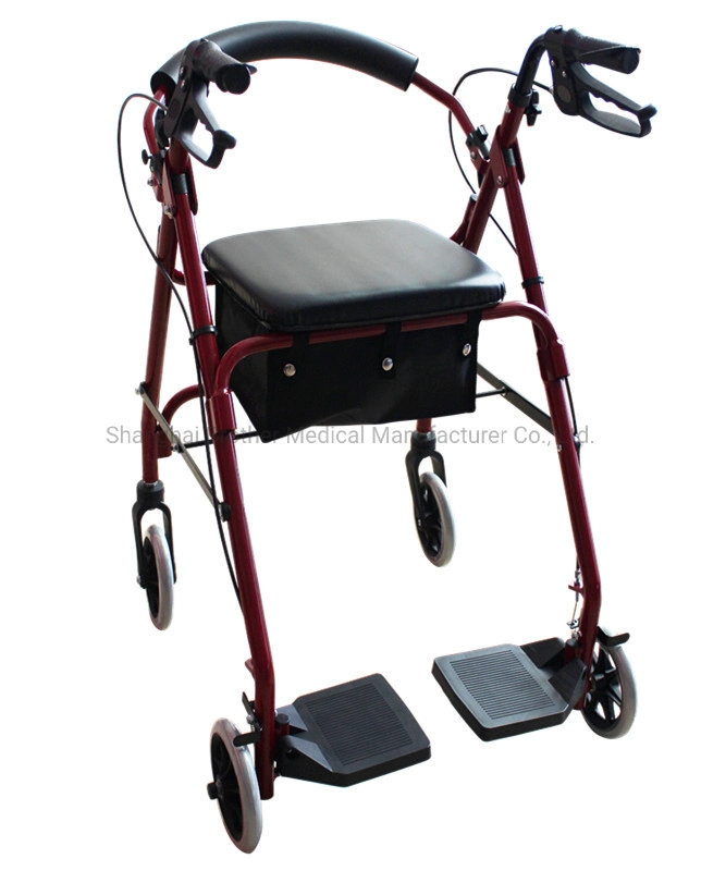 Manual Rehabilitation Walking Rollator with Arm Rest with Soft Seat